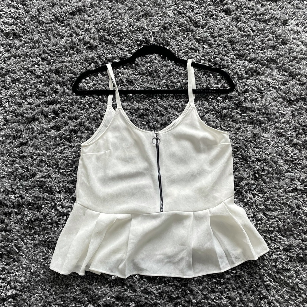 Topshop White Peplum Tank